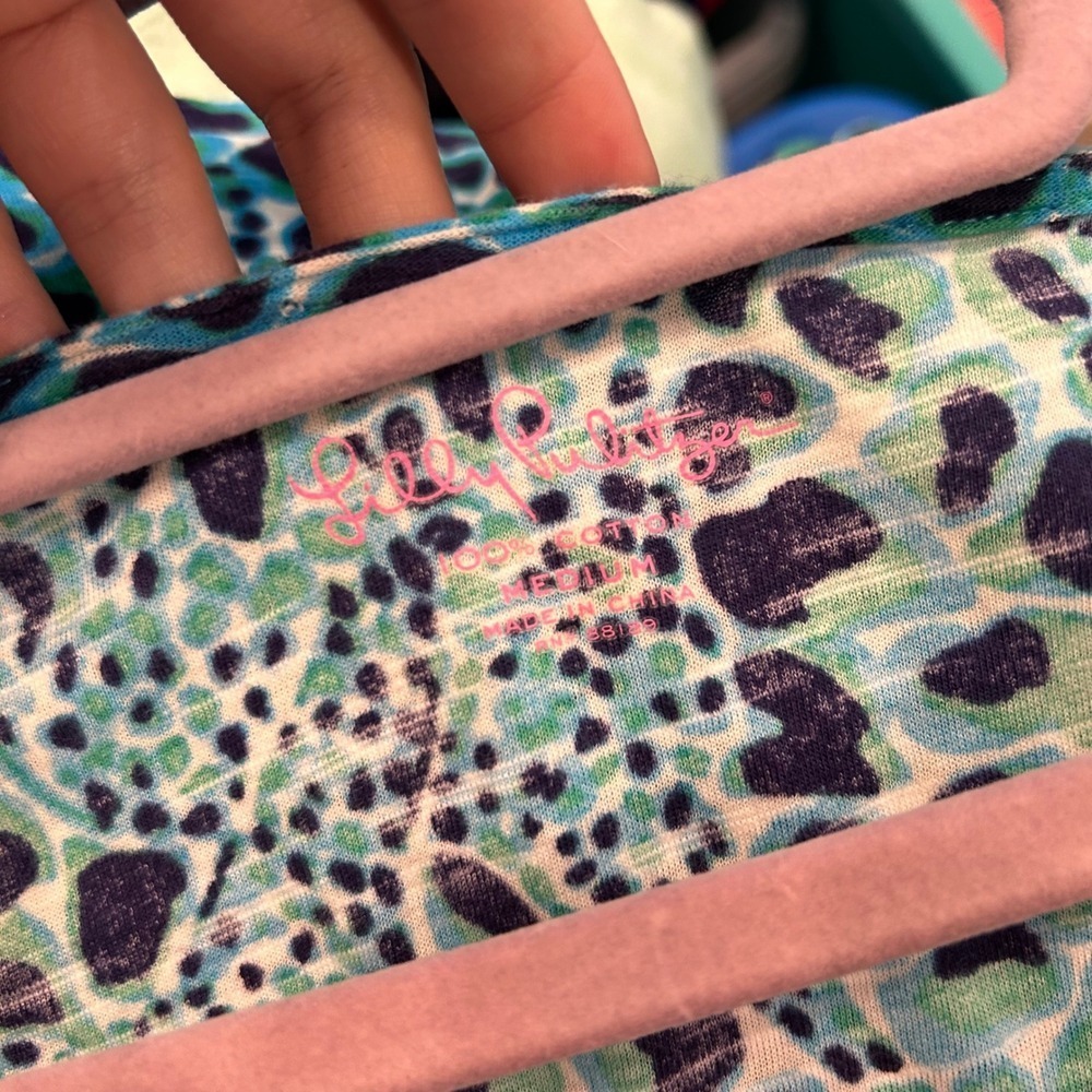 Lilly Pulitzer Dress Blue Green Animal Print 3/4 Sleeve Cotton - Picture 7 of 8